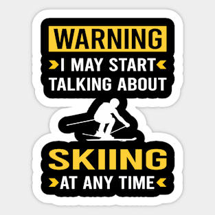 Warning Skiing Ski Skier Sticker